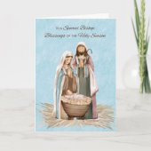 ビショップクリスマス恵み感謝してい出生シーン カード (正面)