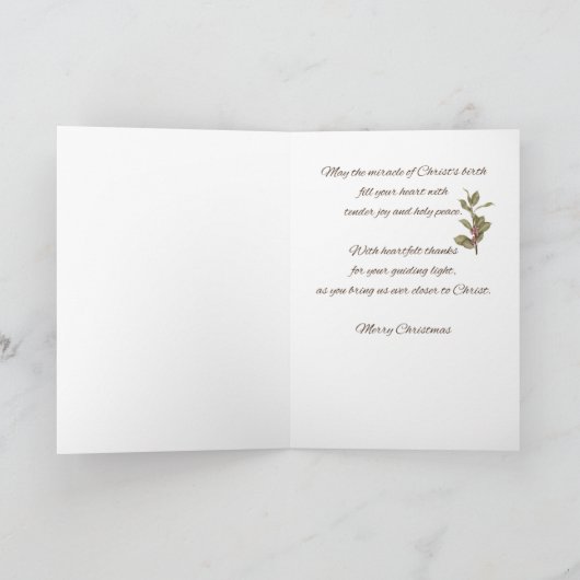 ビショップクリスマス恵み感謝してい出生シーン カード (内部)