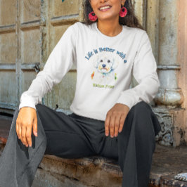 ビションフリカスタムーズ犬パパ犬ママ Tシャツ