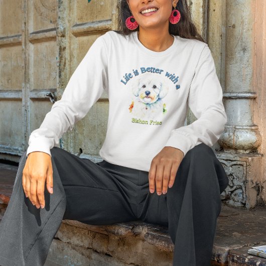 ビションフリカスタムーズ犬パパ犬ママ Tシャツ