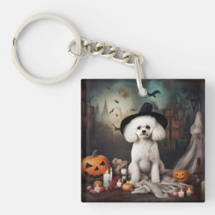 ビションフリーゼのかぼちゃ ハロウィーン スケアリー キーホルダー