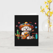 ビションフリーゼのソンブレロ メキシカンギター シンコデマヨ カード (黄色い花)