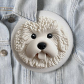 ビションフリーゼの犬 3D 缶バッジ (インサイチュ)