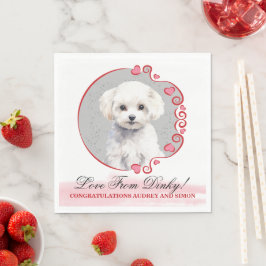 ビションフリーゼの結婚式のナプキンに犬の写真 スタンダードランチョンナプキン