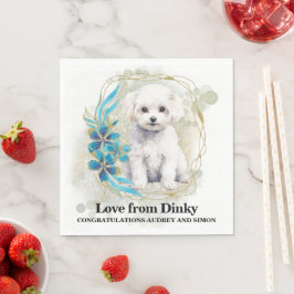 ビションフリーゼの結婚式のナプキンに犬の写真 スタンダードランチョンナプキン