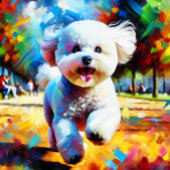 ビションフリーゼの肖像 アクリルアートプリント 犬 ジグソーパズル