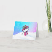ビションフリーゼの雪の冬 カード (正面)