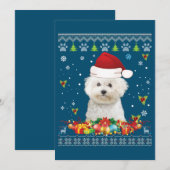 ビションフリーゼ犬 クリスマス みにくいセーター (正面/裏面)