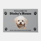 ビションフリーゼ犬 ドアマット (正面)