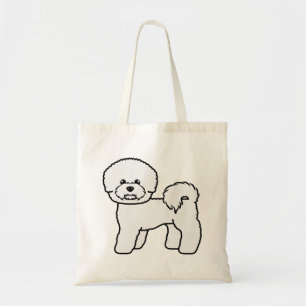 ビションフリーゼ かわいい カートゥーン 犬 イラスト トートバッグ