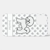 ビションフリーゼ かわいい カートゥーン 犬 イラスト 名前入り Case-Mate iPhoneケース (裏面 (横))