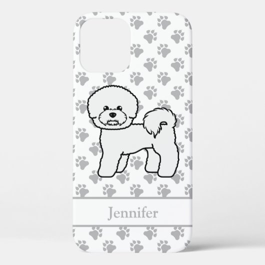 ビションフリーゼ かわいい カートゥーン 犬 イラスト 名前入り Case-Mate iPhoneケース (裏面)