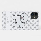ビションフリーゼ かわいい カートゥーン 犬 + 名前 Case-Mate iPhoneケース (裏面(横))