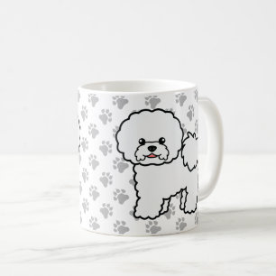 ビションフリーゼ かわいい カートゥーン 犬 + 肉球 コーヒーマグカップ