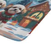 ビションフリーゼ 犬 クリスマス 雪 冬の休日 カッティングボード (角)