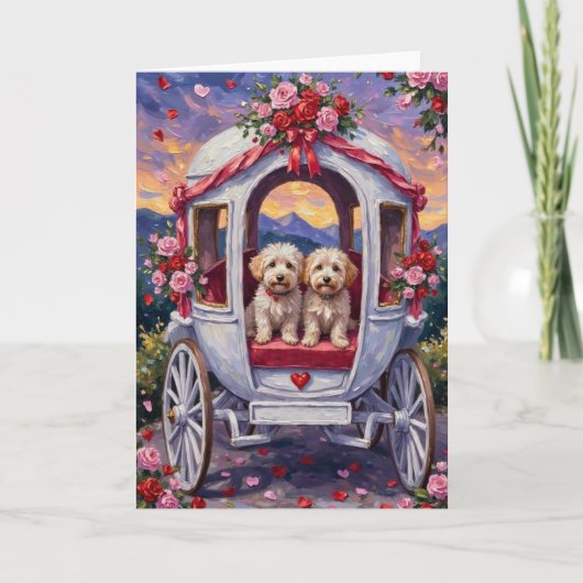 ビションフリーゼ 犬 バレンタインデー カード (正面)