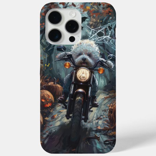 ビション・フリーゼのバイク乗りハロウィン ホラー Case-Mate iPhoneケース (裏面)