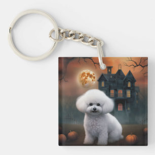 ビション・フリーゼ ハロウィン おばけ犬 キーホルダー