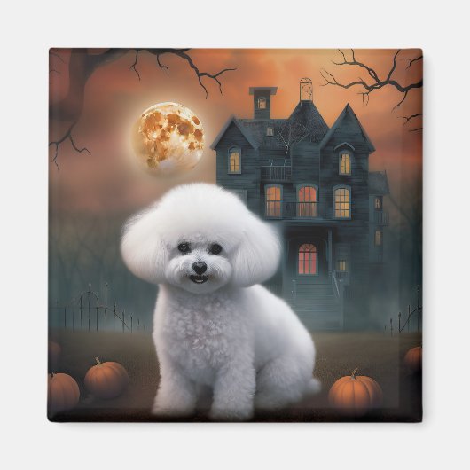 ビション・フリーゼ ハロウィン おばけ犬 マグネット (正面)
