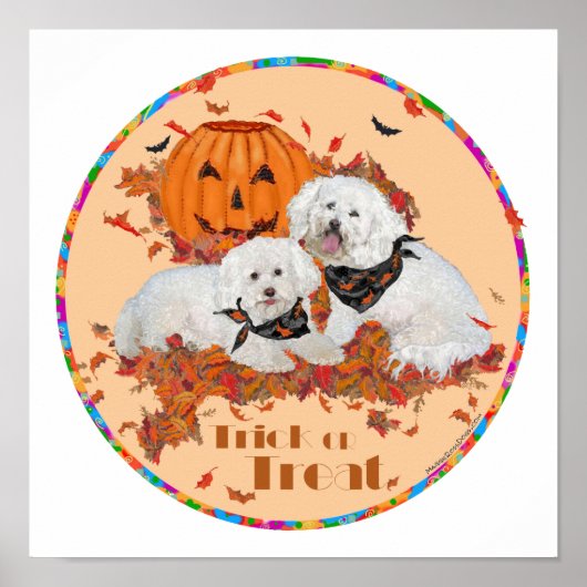 ビション・フリーゼ ハロウィン ポスター (正面)
