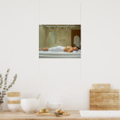 ビシーシャワーで水療法を楽しむ女性 ポスター (キッチン)