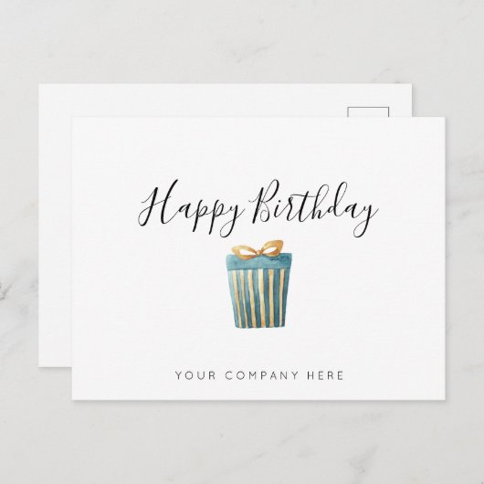 ビジエレガントネスウォーターカラープレゼント誕生日 ポストカード (正面/裏面)