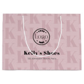 ビジエレガントネスカスタムロゴ |モノグラムショッピング ラージペーパーバッグ (正面)