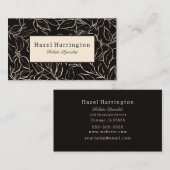 ビジエレガントネスカード白黒ボ離れタニカル 名刺 (正面/裏面)