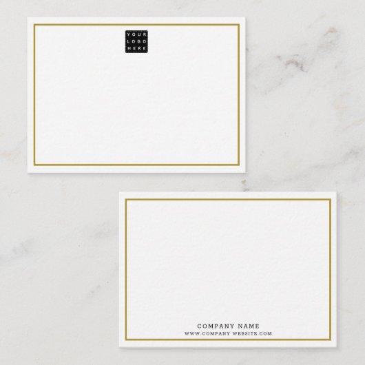 ビジエレガントネスロゴ会社名金ゴールド縁ど ノートカード (正面/裏面)