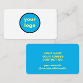 ビジカスタムネスロシンプルゴ名ブルー 名刺 (正面/裏面)