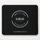 ビジカスタムネス白ロゴwebサイシンプルトブラック マウスパッド (正面)