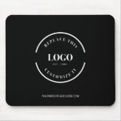 ビジカスタムネス白ロゴwebサイシンプルトブラック マウスパッド (正面)