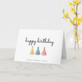 ビジカラフルネス用水色ハッピーバースデー  カード (黄色い花)