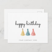 ビジカラフルネス用水色ハッピーバースデー  ポストカード (正面/裏面)