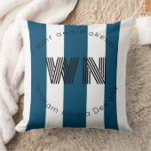ビジストライプのネスロゴモノグラムブルー装飾用クッション クッション (ブランケット)