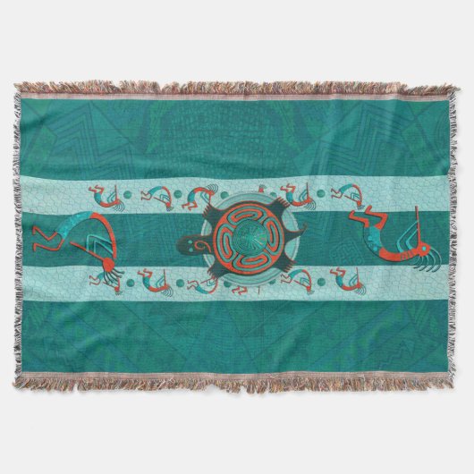 ビジターアナサジ先住民フォークアート スローブランケット (正面)