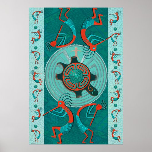 ビジターアナサジ先住民フォークアート ポスター (正面)