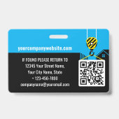 ビジターパスID建築サイトブルーカスタム バッジ (裏面)