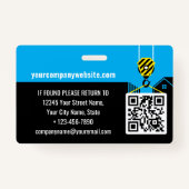 ビジターパスID建築サイトブルーカスタム バッジ (裏面)