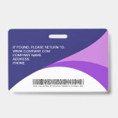 ビジター企業のパスカスタムバーコードパープル バッジ (裏面)
