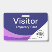 ビジター企業のパスカスタムバーコードパープル バッジ (正面)