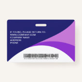 ビジター企業のパスカスタムバーコードパープル バッジ (裏面)