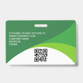 ビジター企業のパスカスタムQRコードグリーン バッジ (裏面)
