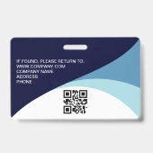 ビジター企業のパスカスタムQRコードブルー バッジ (裏面)