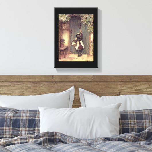 「ビジター」ファインアートのチャイルドドア キャンバスプリント (インサイチュ (寝室))