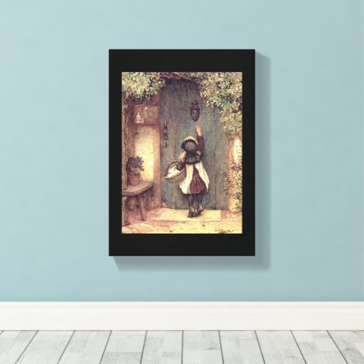 「ビジター」ファインアートのチャイルドドア キャンバスプリント (インサイチュ (ウッドフロア))