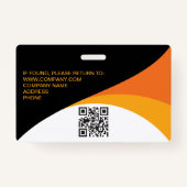 ビジタ企業のーカスタムQRコード黄色オレンジ バッジ (裏面)