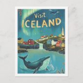 ビジットアイスランドヴィンテージ有名な旅行プレイス ポストカード (正面)