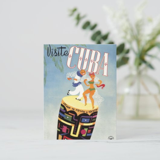 ビジットキューバティキフィエスタシエスタヴィンテージホリデーアイル ポストカード (スタンド正面)
