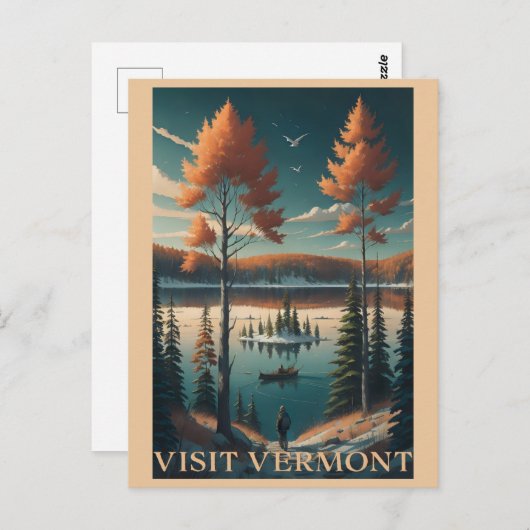 ビジットバーモント秋冬イラストレーション旅行 ポストカード (正面/裏面)